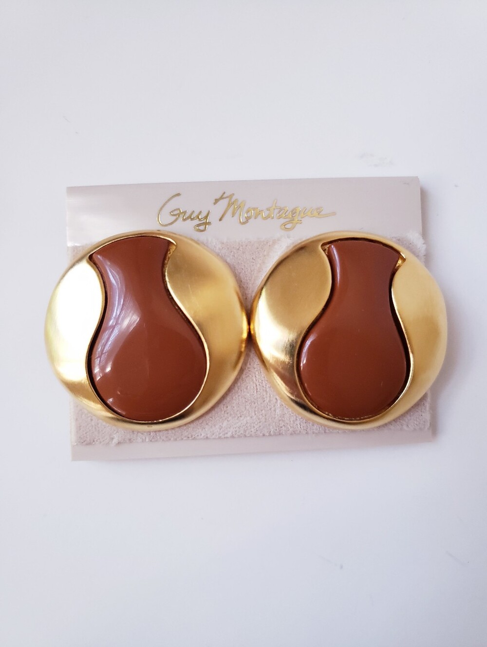 Vintage Guy Montague Gold Statement Earrings